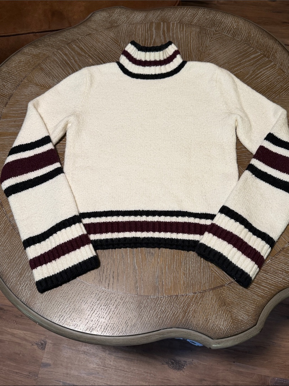 Madewell Ribbed-Trim Mockneck Sweater, Small